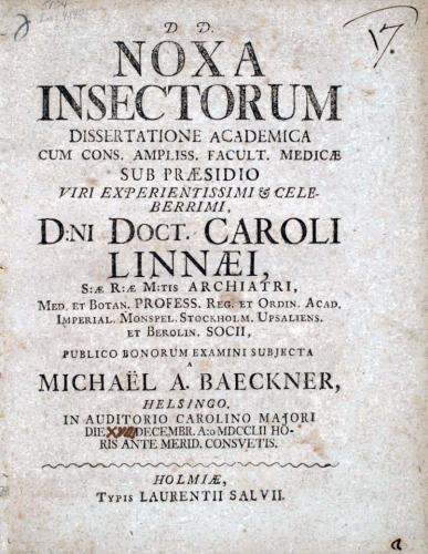 Noxa Insectorum. ... cover