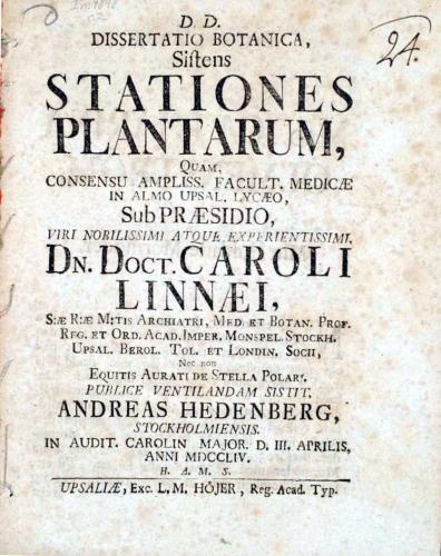 ... sistens Stationes Plantarum, ... cover