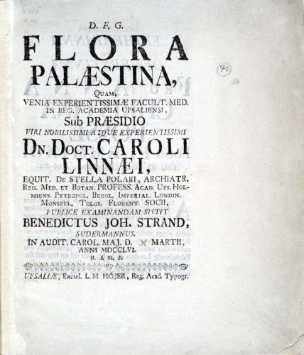 Flora Palaestina, ... cover