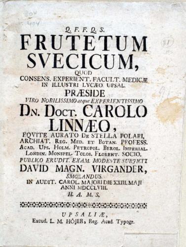 Frutetum Svecicum, ... cover