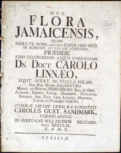 Flora Jamaicensis, ... cover