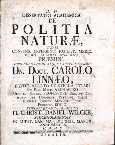 ... de Politia naturae, ... cover
