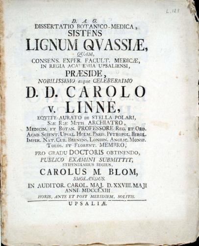 ... sistens Lignum Qvassiae, ... cover