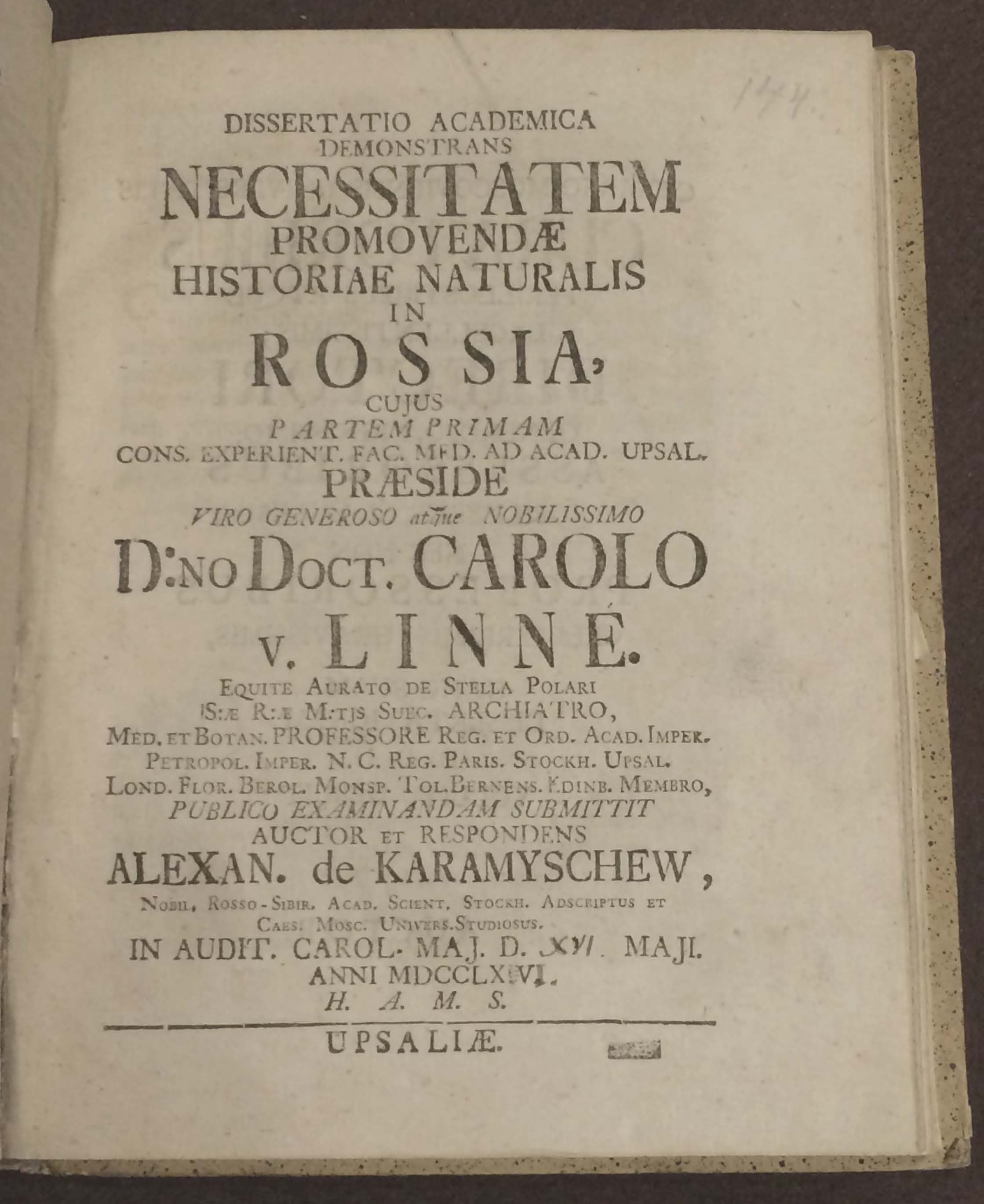 ... demonstrans Necessitatem promovendae Historiae Naturalis in Rossia, ... cover